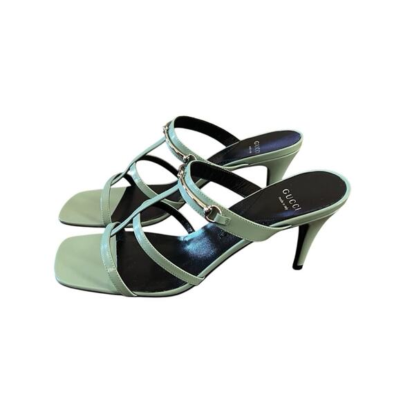 Gucci CR 24 75 Divine Leather High Heel Slip On Mule Horsebit NEW EU 39.5 US 9.5 - Picture 3 of 10